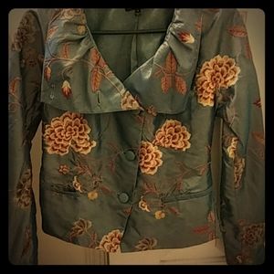 Green with red/white floral blazer - never worn